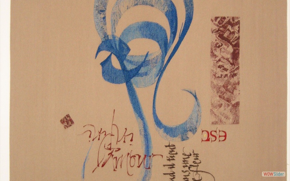 calligraphie et tissage de Bernard Battu lissier à Aubusson